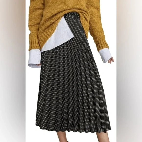 Zara polka dot pleated midi skirt - Picture 3 of 6